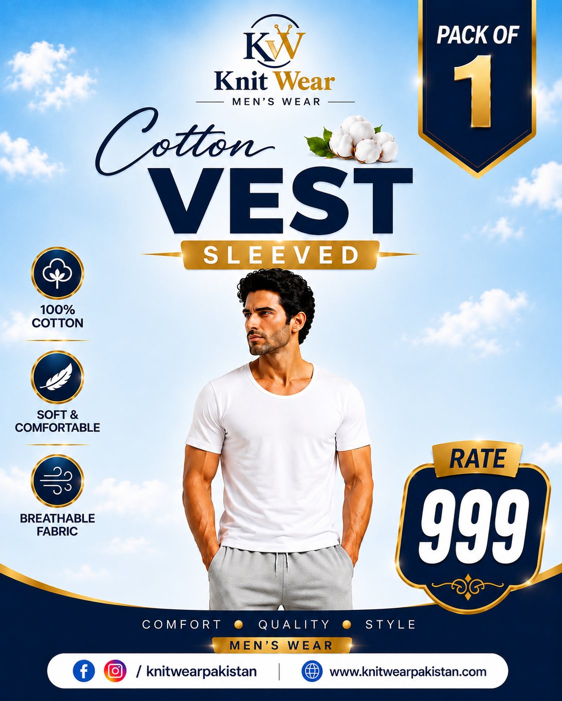 Cotton Sleeved Vest